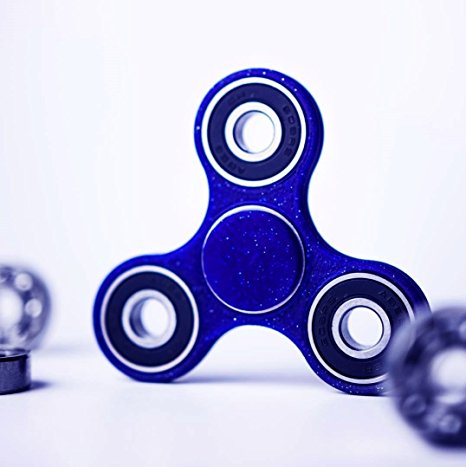 Fidget Finger Focus Spin Spinner Ceramic Hybrid Steel Edc Bearing Stress Reducer & Hand Spinner Toy (BLUE)