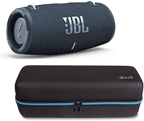 JBL Xtreme 3 Portable Waterproof/Dustproof Bluetooth Speaker Bundle with divvi! Protective Hardshell Case - Blue