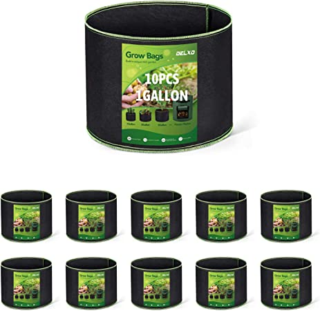 Delxo Grow Bags 1 Gallon 20PK, Super Strudy Potato Grow Bag, Hold 200LBs+, 100% Reusable Smart Pots, Plant Grow Bags Fabric Pots, Potato Grow Bags for Growing Potatoes, Vegetable…