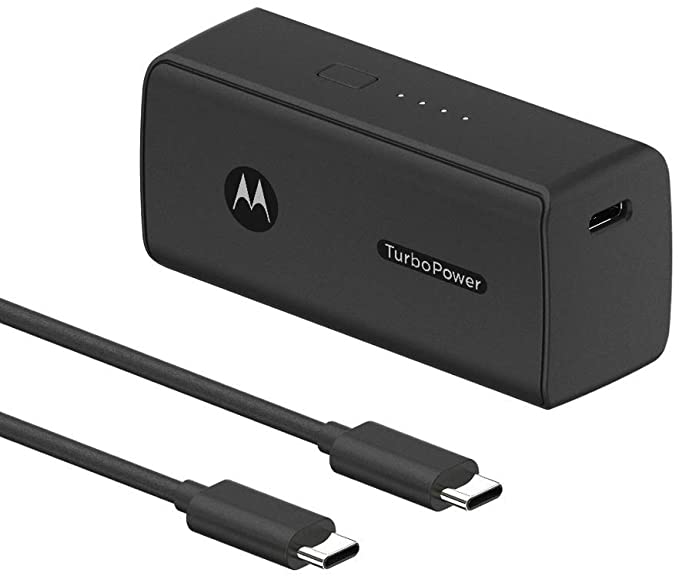 Motorola TurboPower Pack 5000- Ultra Compact, USB-PD and QC3.0 Power Bank for Moto G Power/Stylus/Fast, Razr, Edge/Edge , One Fusion /Vision /Zoom, G7 Play/Power/Optimo Maxx/Supra