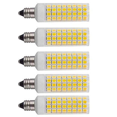 [5-Pack] E11 LED Bulb, 75W 100W Equivalent, Dimmable JD T4 E11 Mini Candelabra Base Bulbs, 110V 120V 1000 lumens Daylight White 6000K