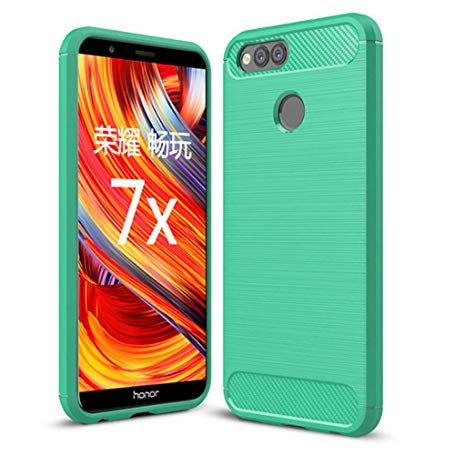 Huawei Honor 7X case,Huawei Mate SE Case, Suensan TPU Shock Absorption Technology Raised Bezels Protective Case Cover for Honor 7 X Phone (Mint.Green)