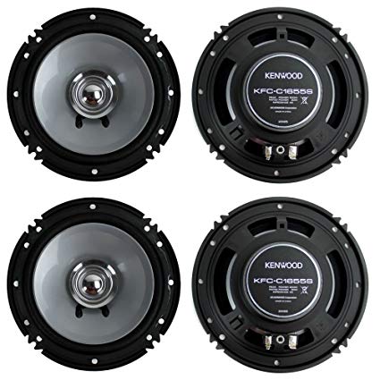 4) New Kenwood KFC-C1655S 6.5" 600 Watt 2-Way Car Audio Coaxial Speakers Stereo