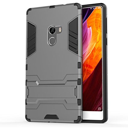 Xiaomi Mi Mix Case, TopAce Slim Robot Armor Stand Shockproof Hybrid Rugged Rubber Hard back Case For Xiaomi Mi Mix (Gray)