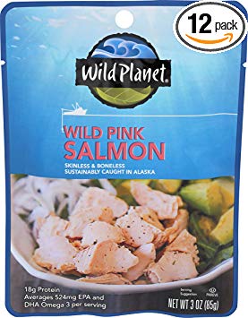 Wild Planet Wild Pink Salmon Pouch, 3 Ounce (Pack of 12)