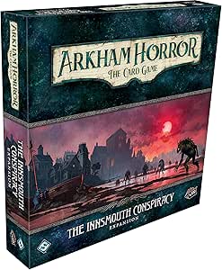 Fantasy Flight Games Arkham Horror The Card Game The Innsmouth Conspiracy Deluxe Expansion - Unleash The Horrors of Innsmouth! Cooperative LCG, Ages 14 , 1-4 Players, 1-2 Hour Playtime