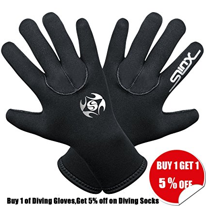 Diving Gloves/Socks for Men or Women,Neoprene Gloves/ Boots,Dive Gloves/Boots,3mm SCR Warm Thermal Materials,Reduces The Loss of Body Temperature, Durable and Flexible, Underwater Diving Activity