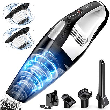 Veken Portable Handheld Vacuum Cleaner, 7.5 KPa Powerful Suction Cordless Car Vacuum, Rechargeable Wet Dry Mini Hand Vac, Dust Buster Small Vacuum Cleaner for Pet Hair & Floor Cleaning