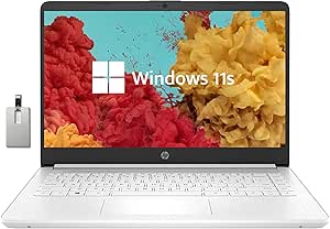 HP Premium Stream 14" HD BrightView Laptop, Intel Celeron N4000, 8GB RAM, 64GB eMMC, Intel UHD Graphics, HD Webcam, 1 Year Office 365, Bluetooth, WiFi, HDMI, Win 11s, White, 32GB USB Card