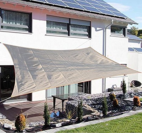 Outsunny Rectangle Outdoor Patio Sun Shade Sail Canopy, 20 x 16-Feet, Light Brown