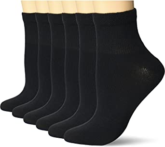 Dr. Scholl's Women's Diabetes and Circulatory Ankle Socks Value Pack 6 Pair - Black - Women's Shoe Size: 4-10