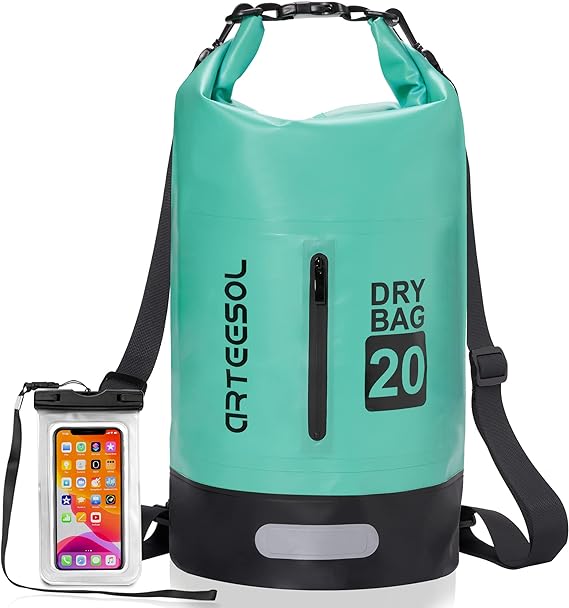 Dry Bag 5L/10L/20L/30L Wet Bag Waterproof Bag with Phone Pouch Double Shoulder Strap Backpack for Travelling Fishing Cycling Kayaking Swimming Boating Beach