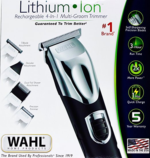 WAHL Lithium Ion Rechargeable 4-in-1 Multi-groom Trimmer Kit