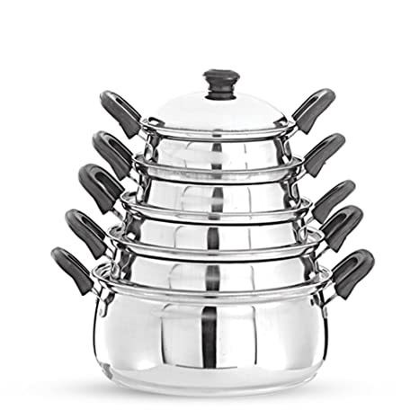 Pigeon - Kitchen Star Stainless Steel Cook and Serve Handi Set (5 - Pieces, Silver)