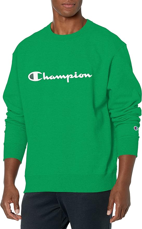 Champion Men's Powerblend Fleece Crew, Script