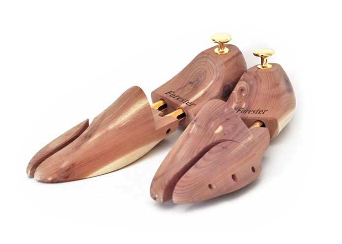 Cedar Shoe Trees for Shoes and Boots - Extended Sizing for Men & Women Medium & Wide Widths - Aromatic American Cedar - Durable Adjustable Twin Tube Design - Fresh Long Lasting Natural Fragrance