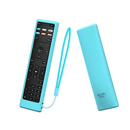 SIKAI Remote Case Compatible with Vizio XRT136 Smart TV Remote Skin-Friendly Shockproof Silicone Cover for Vizio XRT136 Remote Washable Anti-Lost with Remote Loop (Glow in Dark Blue)