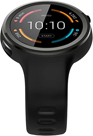 Motorola SM4293AE7B1 - MOTO 360 Sport - 45 mm - smart watch with band - silicone - 1.37" - 4 GB - Wi-Fi, Bluetooth - 54 g - black