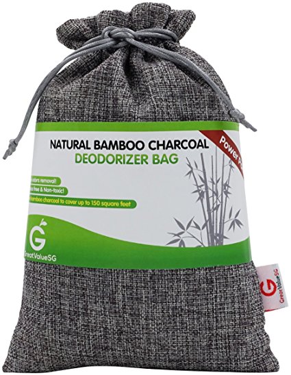 Buy More Save More Great Value SG Natural Bamboo Charcoal Deodorizer Bag Power Pack -MOST EFFECTIVE AIR PURIFIERS for Home,Allergies & Smokers. Portable Odor Eliminator,Car Air Freshener (Silver Grey)