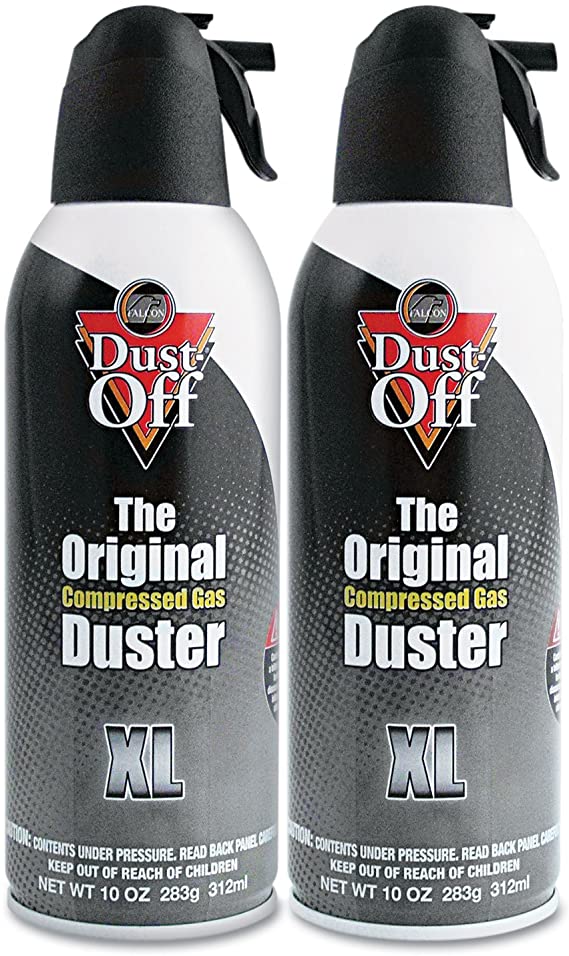 Dust-Off DSXLPW Disposable Compressed Gas Duster, 10 oz Cans, 2/Pack
