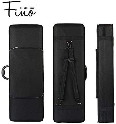 1/2 Size Violin Case,FINO Professional Oblong Violin Hard Case with Built-in Hygrometer,Super Lightweight Portable Carrying Bag Slip-On Cover with Backpack Straps (1/2)