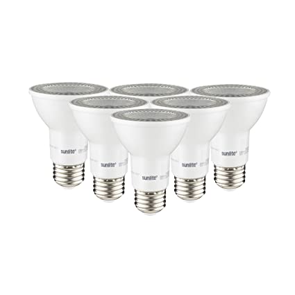 Sunlite 41028-SU LED PAR20 Reflector 13 watts (50W Equivalent), Light Bulb, Dimmable, Energy Star, 6 Pack, 50K - Super White