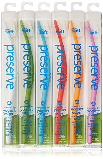 Preserve Ultra Soft Toothbrush, Assorted Colors, 6 Count