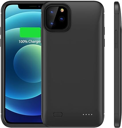 AFTRYOUGO Battery Case for iPhone 12/12 Pro(6.1 inch), 7200mAh Portable Charger Case Rechargeable Extended Battery Pack Charging Case Compatible with iPhone 12/12 Pro(6.1 inch)-Black