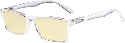 Eyekepper Computer Glasses - Blue Light Blocking Readers with Yellow Filter Lens - Stylish Reading Glasses - Transparent  0.75
