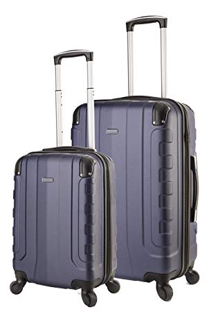 TravelCross Chicago Luggage Lightweight Spinner Set - Dark Blue, 2 Piece (20'' / 24'')