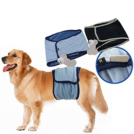 Baost Puppy Male Dog Diaper Reusable Washable Pet Pants Dog Belly Wrap