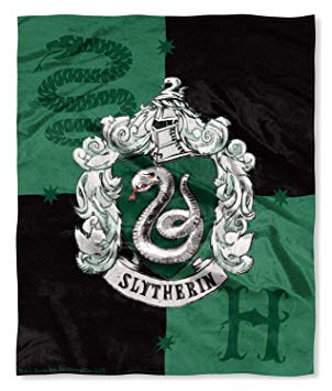 Northwest Harry Potter House Crests Silk Touch Throw 50" x 60"- Choose from All 4 Houses (Slytherin)