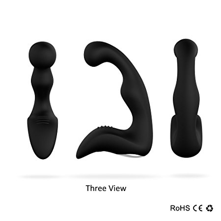 ROWAWA Prostate Massaging Toy Rechargeable and Waterproof Vibrating Butt Anal Plug Prostate Vibrator for Men, Black, 7.04 Ounce