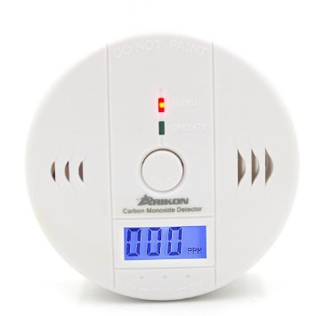 ARIKON Battery Powered LCD CO Carbon Monoxide Poisoning Alarm Sensor Detector -White