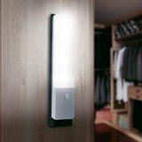 BYB Stick-on Anywhere Motion Sensor LED Night Light Built-in Rechargeable Battery Powered Portable PIR Emergency Light with Free USB Cable 3M Adhesive Magnetic Strip Base Plate and Screws Included