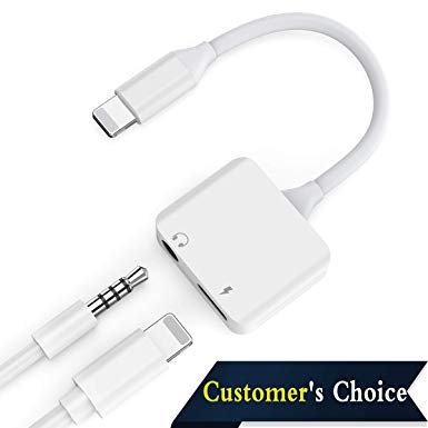 DAEETO Adapter to 3.5mm Aux Jack Audio Adaptor Compatible with iPhone 7/7Plus for iPhone 8/8Plus for iPhone X/10.Dongle Headphone Female Earbuds Adapter for iPhone 7 Support All Los Version White