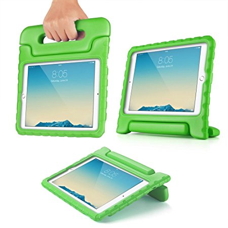 TNP iPad Pro 9.7" Case - Kids Shock Proof Soft Light Weight Childproof Impact Drop Resistant Protective Stand Cover Case with Handle for Apple iPad Pro 9.7" (Green)