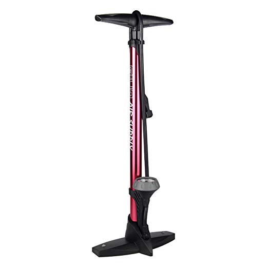 Bike Pump with Gauge, Anti Corrosion Lighter Aluminum Alloy Barrel, Schrader Presta Dunlop Universal, High Pressure Bicycle Floor Pump 160 PSI/11 BAR Color Optional