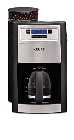 KRUPS KM785D50 Grind & Brew Automatic Coffee Maker with 5 burr grinder settings, Black