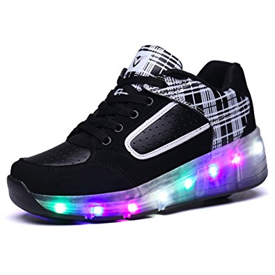 HUSKSWARE Multi-Color LED Lighting Roller Skate Shoes Sport Sneaker for Little Kid/Big Kid