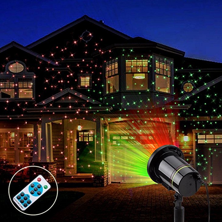 Garden Lights,Yehard Waterproof Landscape Projector Outdoor Light for Christmas Decoration Halloween Party with Remote Control(Red & Green)