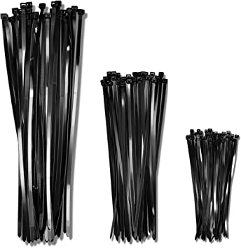 12" 120lb, 18" 180lb, 26" 200lb, Black Extra Heavy Duty Combo (150 Pack, 50 each size) Zip Ties, Choose Size/Color, By Bolt Dropper