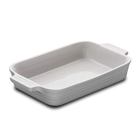 Le Creuset Stoneware 7-by-5-Inch Rectangular Baking Dish, White