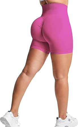 YEOREO Women Seamless Scrunch Workout Shorts High Waisted Booty Lifting Gym Yoga Shorts