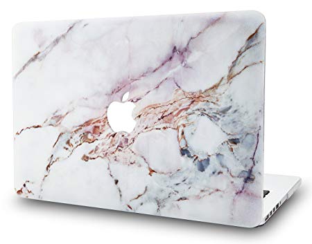 KEC Laptop Case for MacBook Pro 15" (2018/2017/2016) Plastic Hard Shell Cover A1990/A1707 Touch Bar (White Marble 4)