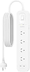 Belkin SurgePro 4-Outlet Surge Protector with Dual USB-C 30W - (SRB005AU2M), Dual USB-C Ports, 2M Power Cord, RCM Safety Certified, $40,000 CEW