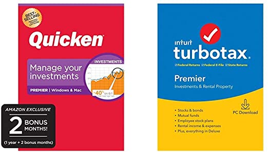 Quicken Premier Personal Finance - (Windows/Mac Disc) - 14-Month Subscription 2020   TurboTax Premier   State 2019 Tax Software [Amazon Exclusive] [PC Download]