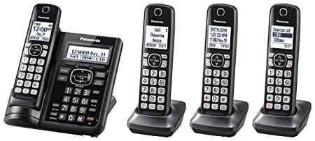 Panasonic KX-TGF544B Expandable Cordless Phone with Call Block and Answering Machine - 4 Handsets