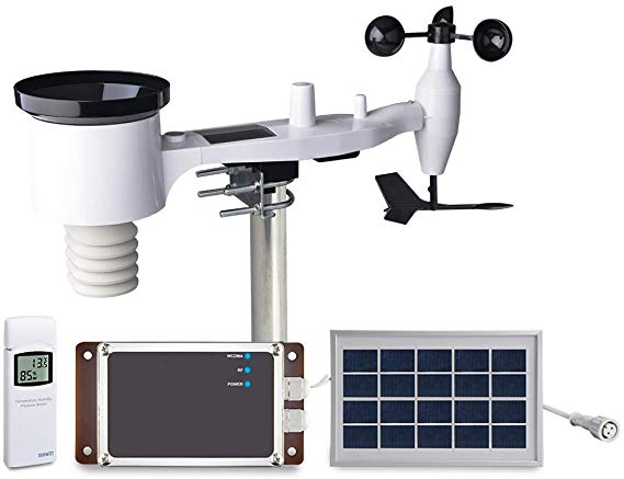 ECOWITT WH6006E Weather Station 7-in-1 Solar Powered Wireless 3G Cellular Weather Station with Remote Monitoring and SMS Alerts