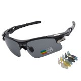 Sports Sunglasses LVXING LVX548 Mens Polarized Sunglasses Mens Glasses Exchangeable 5 UV400 Lenses Cycling Hiking Running Outdoor Sunglasses Upgraded Design